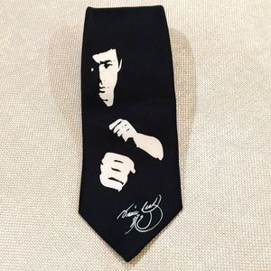 Kai Long Bruce Lee Black Silk Tie